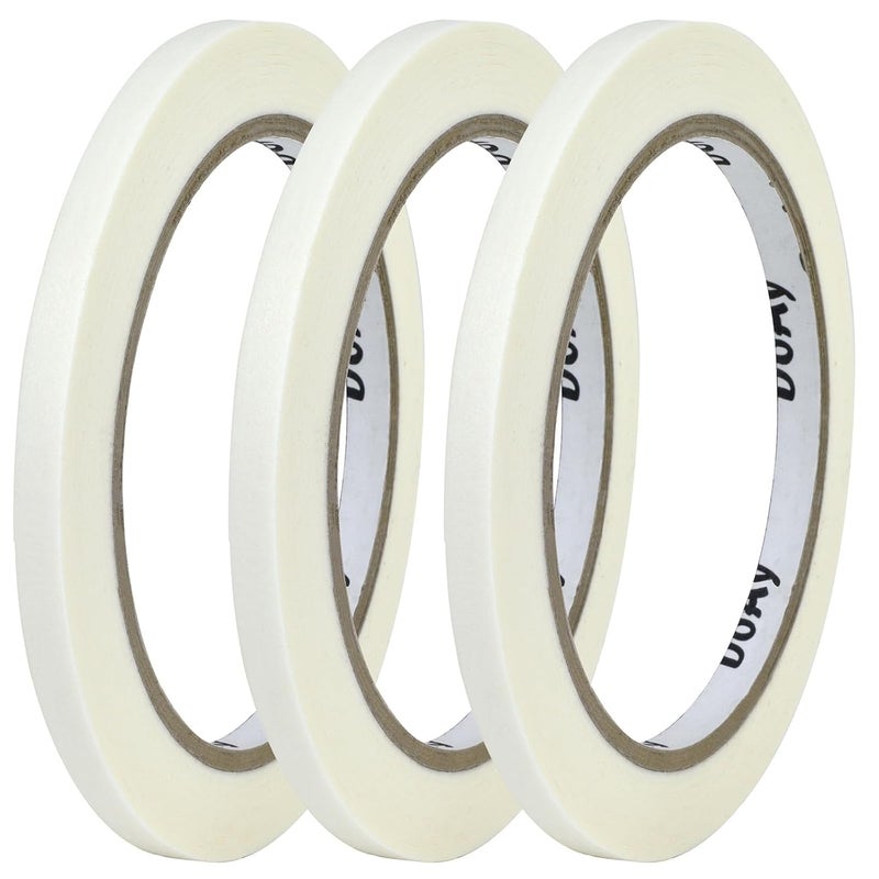 DOAY 3 Pack White Masking Tape - Painters Tape 0.25 Inch Wide - Multi-Surface, Water Resistant, Indoor & Outdoor Use - 270FT Total - Artist Tape for Paint, Wall, Car, DIY (#4010) - Image 1